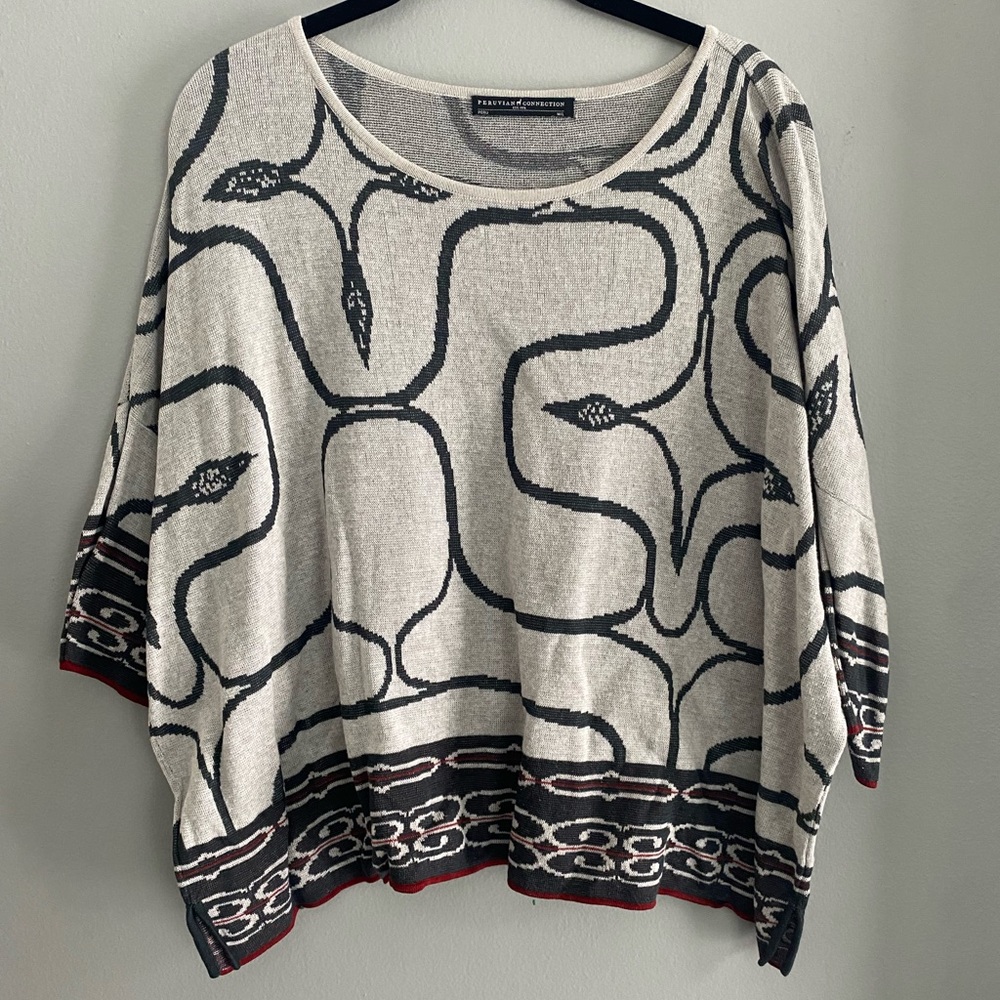 Peruvian Connection - 3/4 sleeve Pima cotton blouse